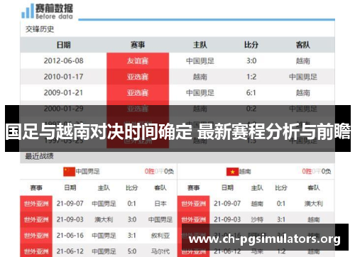 国足与越南对决时间确定 最新赛程分析与前瞻